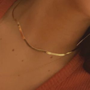 14k gold herringbone necklace